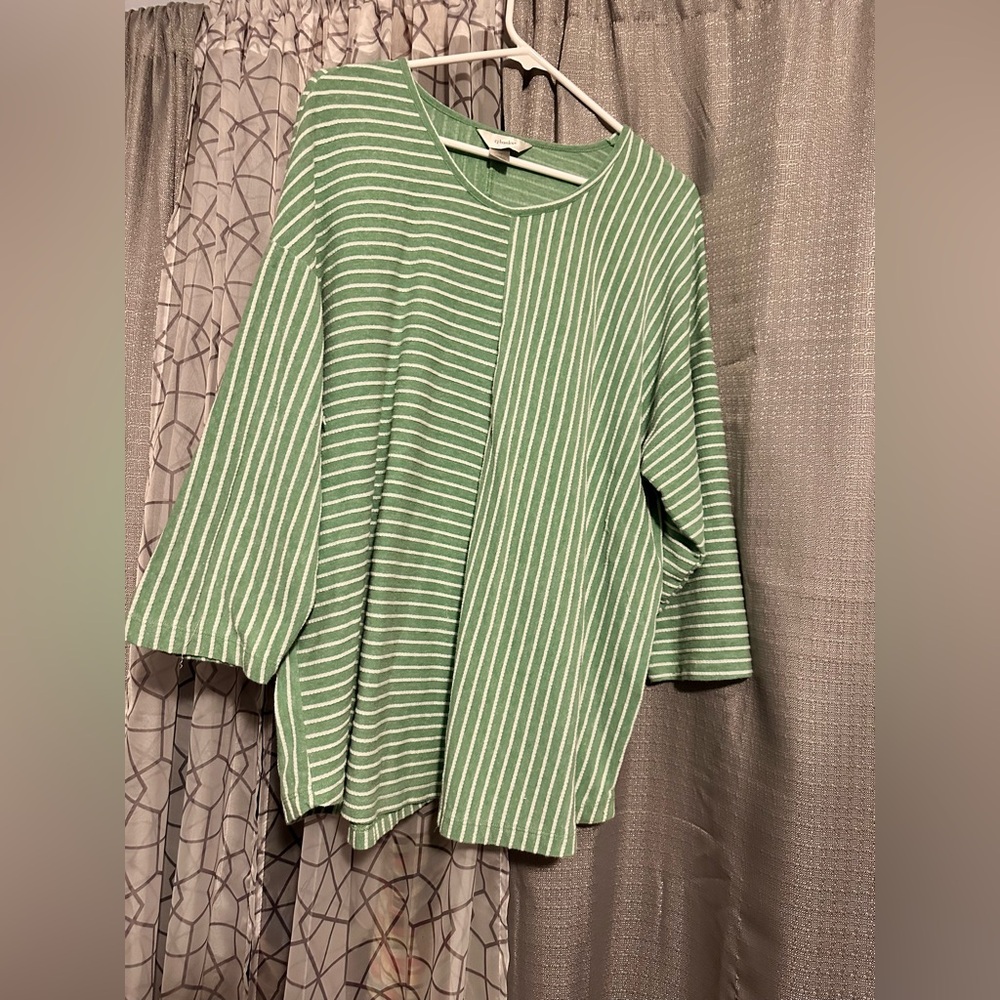Green striped top